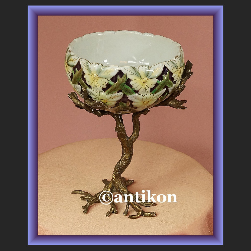 Patera porcelanowa drzewko porcelana z brązem Patera porcelanowa drzewko porcelana z brązem