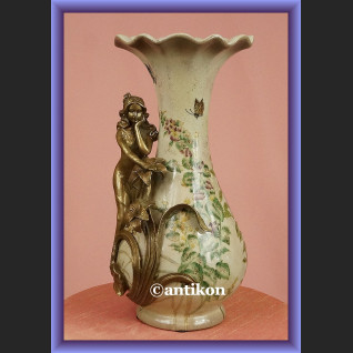 Porcelanowy wazon z elfem porcelana z brązem 