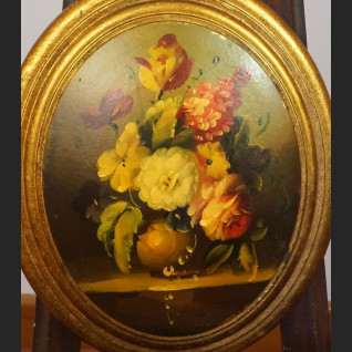 Obraz bukiet kwiatów  miniatura w owalu 