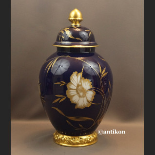 Wazon Rosenthal z pokrywą kobaltowy granat w kwiaty Wazon Rosenthal z pokrywą kobaltowy granat w kwiaty