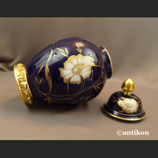 Wazon Rosenthal z pokrywą kobaltowy granat w kwiaty Wazon Rosenthal z pokrywą kobaltowy granat w kwiaty