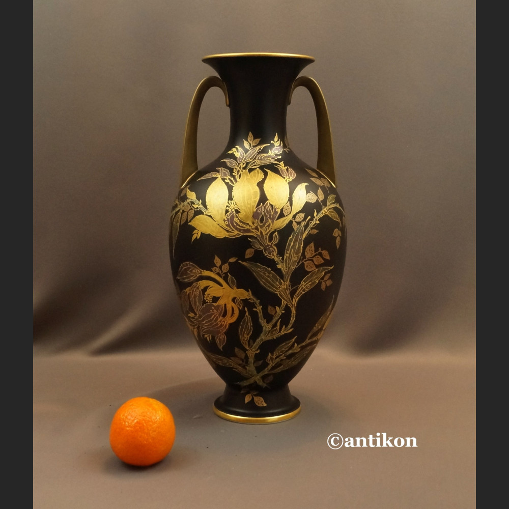 Wazony Rosenthal  czarny mat złocenia wielki pałacowy