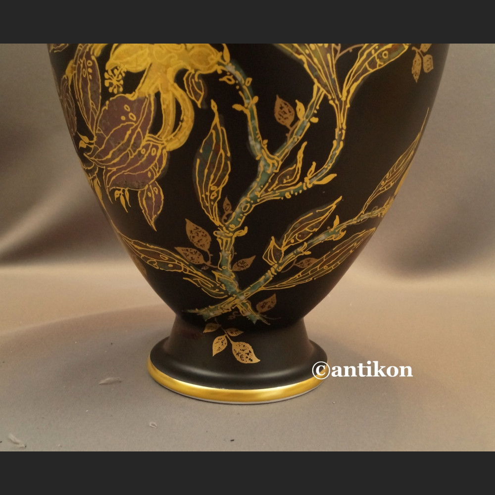 Wazony Rosenthal  czarny mat złocenia wielki pałacowy