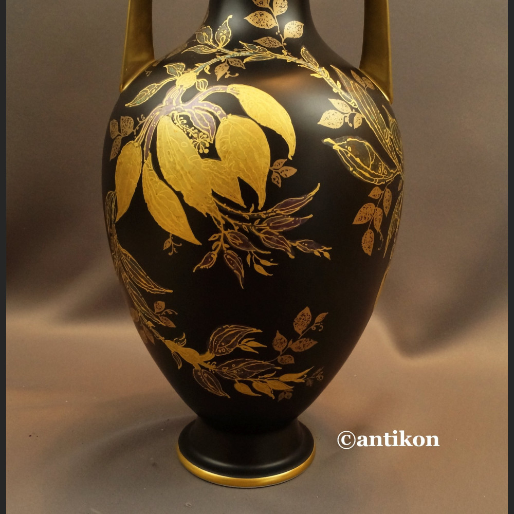 Wazony Rosenthal  czarny mat złocenia wielki pałacowy