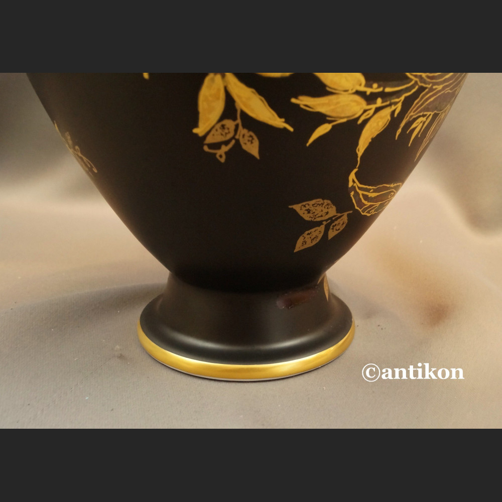 Wazony Rosenthal  czarny mat złocenia wielki pałacowy