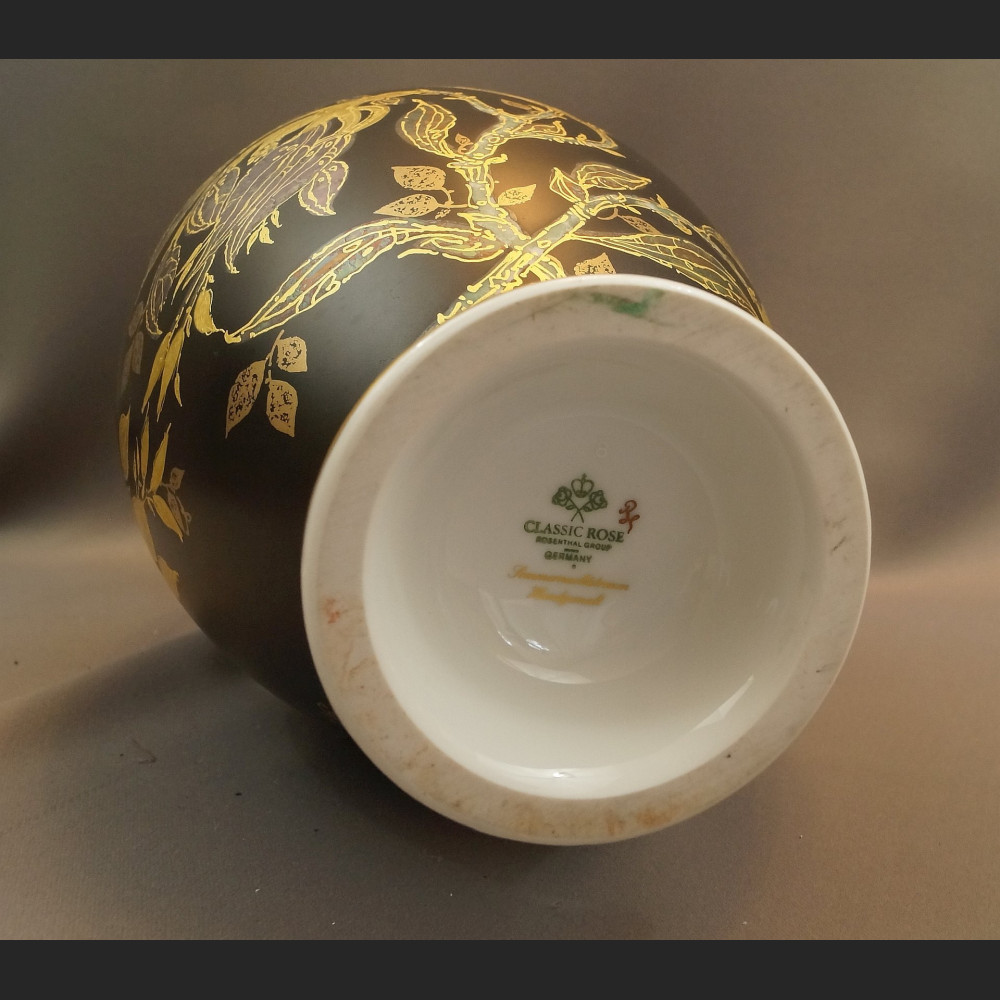 Wazony Rosenthal  czarny mat złocenia wielki pałacowy