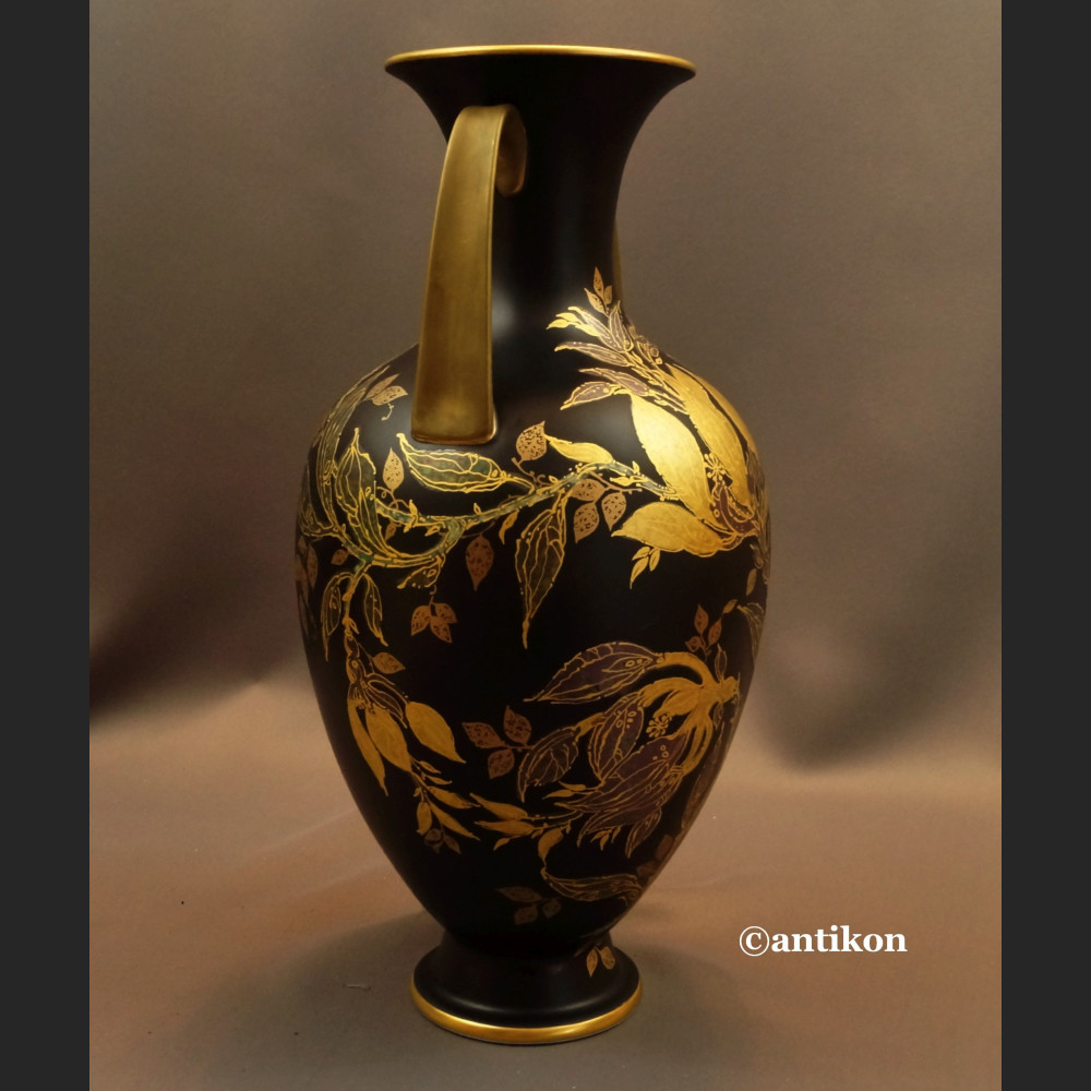 Wazony Rosenthal  czarny mat złocenia wielki pałacowy