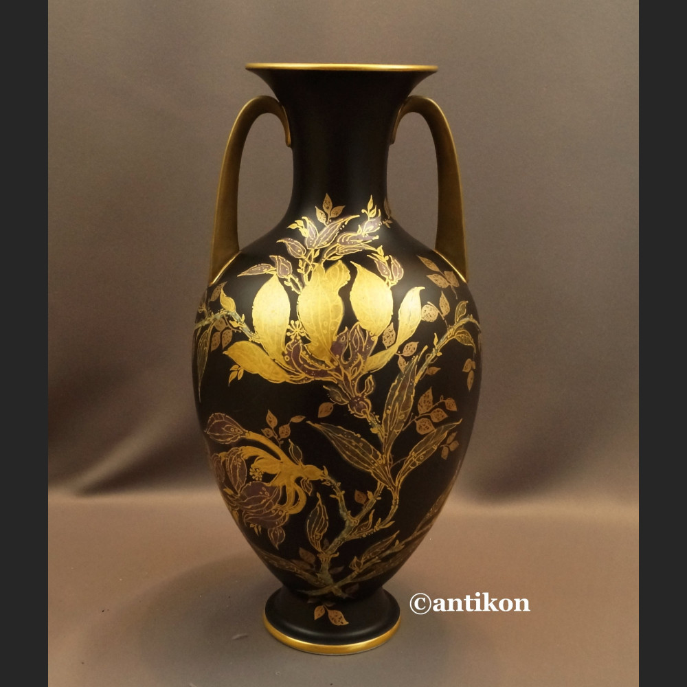 Wazony Rosenthal  czarny mat złocenia wielki pałacowy