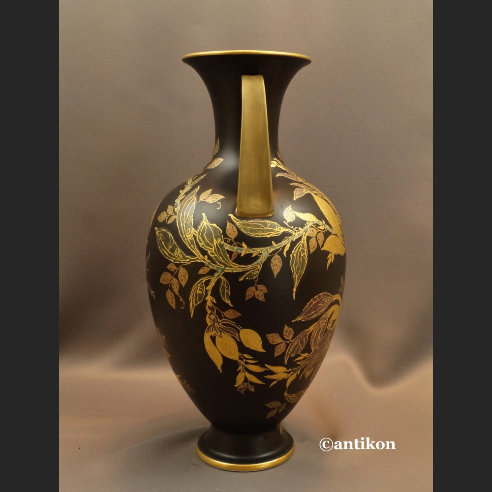 Wazony Rosenthal  czarny mat złocenia wielki pałacowy