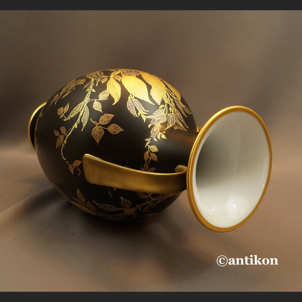 Wazony Rosenthal  czarny mat złocenia wielki pałacowy