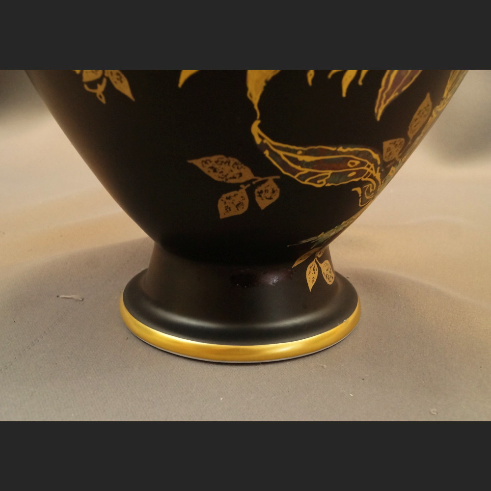 Wazony Rosenthal  czarny mat złocenia wielki pałacowy