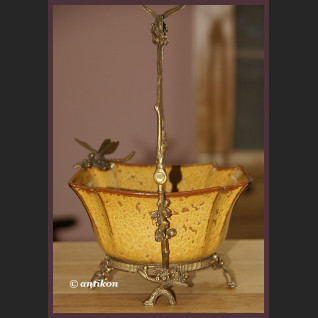 Secesyjna porcelana koszyk z ważkami 