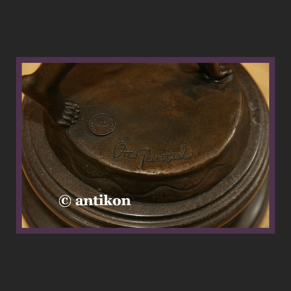 DUŻA RZEŹBA ART DECO UROCZA TANCERKA BRĄZ SYGNOWANA