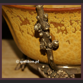 Secesyjna porcelana koszyk z ważkami 