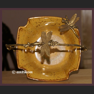 Secesyjna porcelana koszyk z ważkami 