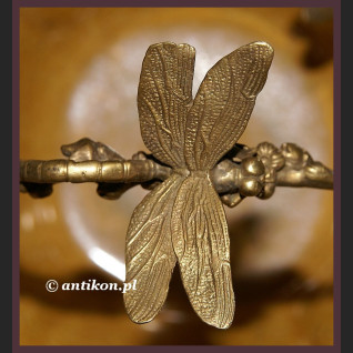 Secesyjna porcelana koszyk z ważkami 