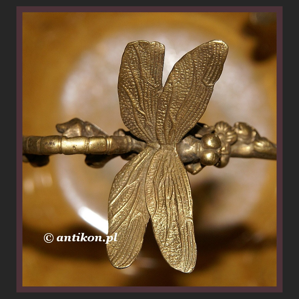 Secesyjna porcelana koszyk z ważkami 