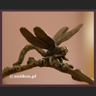 Secesyjna porcelana koszyk z ważkami 