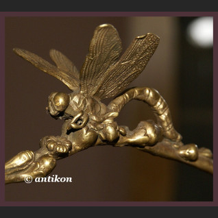 Secesyjna porcelana koszyk z ważkami 