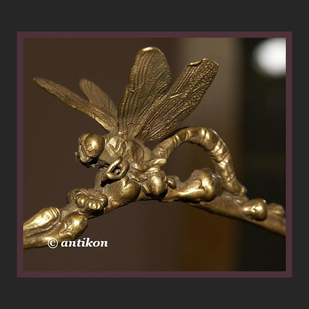 Secesyjna porcelana koszyk z ważkami 