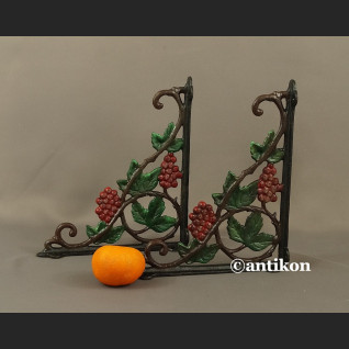 Wsporniki żeliwne do półki ozdobne z winogronami komplet 2 szt. 