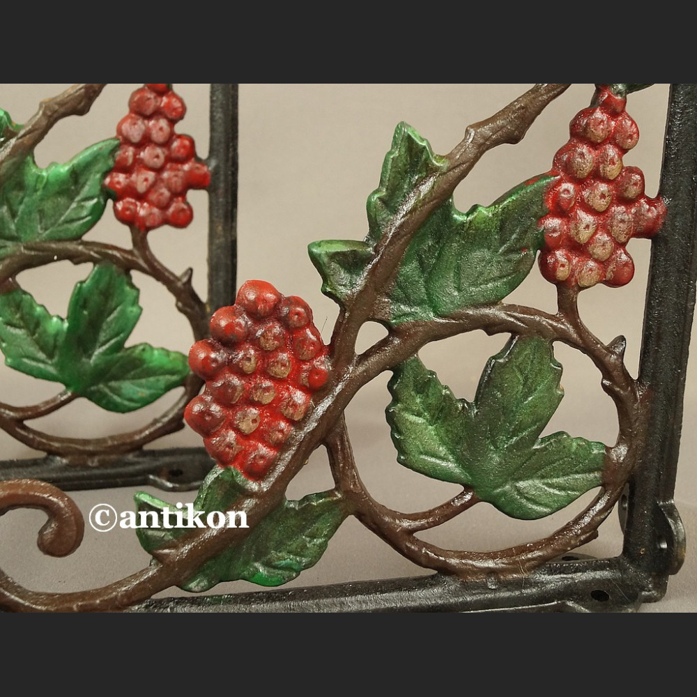 Wsporniki żeliwne do półki ozdobne z winogronami komplet 2 szt. 