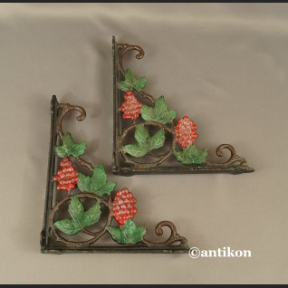 Wsporniki żeliwne do półki ozdobne z winogronami komplet 2 szt. 