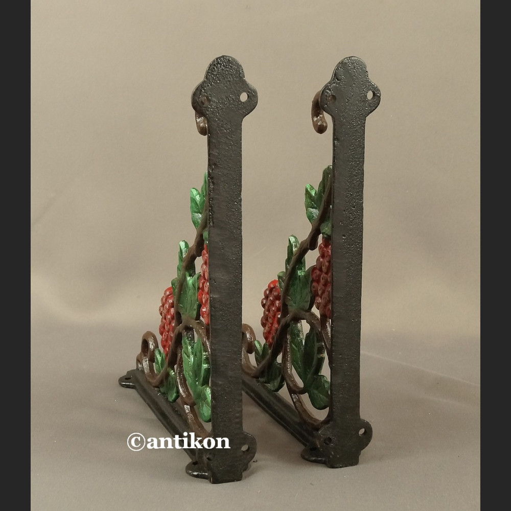 Wsporniki żeliwne do półki ozdobne z winogronami komplet 2 szt. 