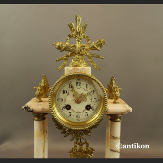 Zegar kominkowy stary francuski marmurowy Zegar kominkowy stary francuski marmurowy