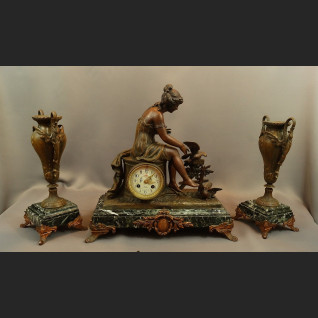 Zegar kominkowy antyk  Francja 1900r 