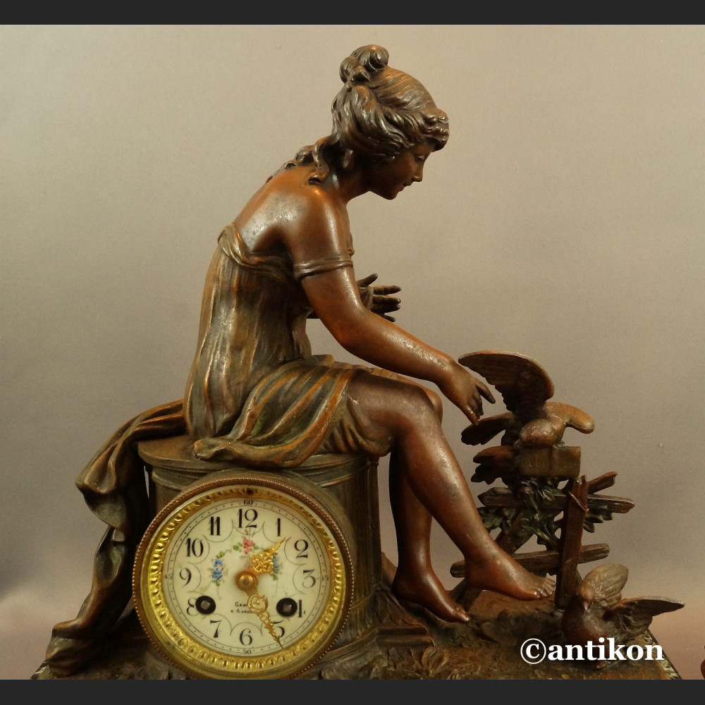 Zegar kominkowy antyk  Francja 1900r 