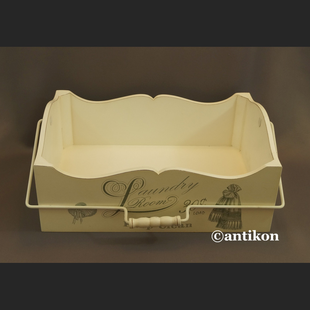 Pojemnik do pralni łazienki Loundry Room drewniany vintage 