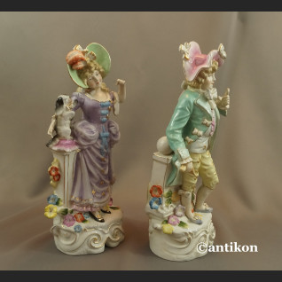 Porcelanowe figury para dworska prezent ślubny duże okazy Porcelanowe figury para dworska prezent ślubny duże okazy