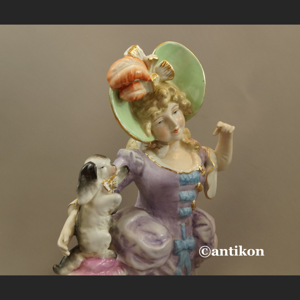 Porcelanowe figury para dworska prezent ślubny duże okazy Porcelanowe figury para dworska prezent ślubny duże okazy