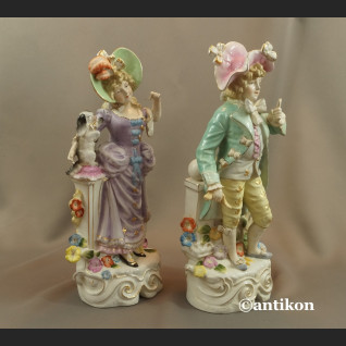 Porcelanowe figury para dworska prezent ślubny duże okazy Porcelanowe figury para dworska prezent ślubny duże okazy