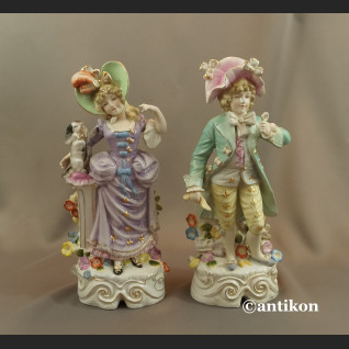 Porcelanowe figury para dworska prezent ślubny duże okazy Porcelanowe figury para dworska prezent ślubny duże okazy