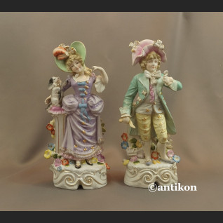 Porcelanowe figury para dworska prezent ślubny duże okazy Porcelanowe figury para dworska prezent ślubny duże okazy
