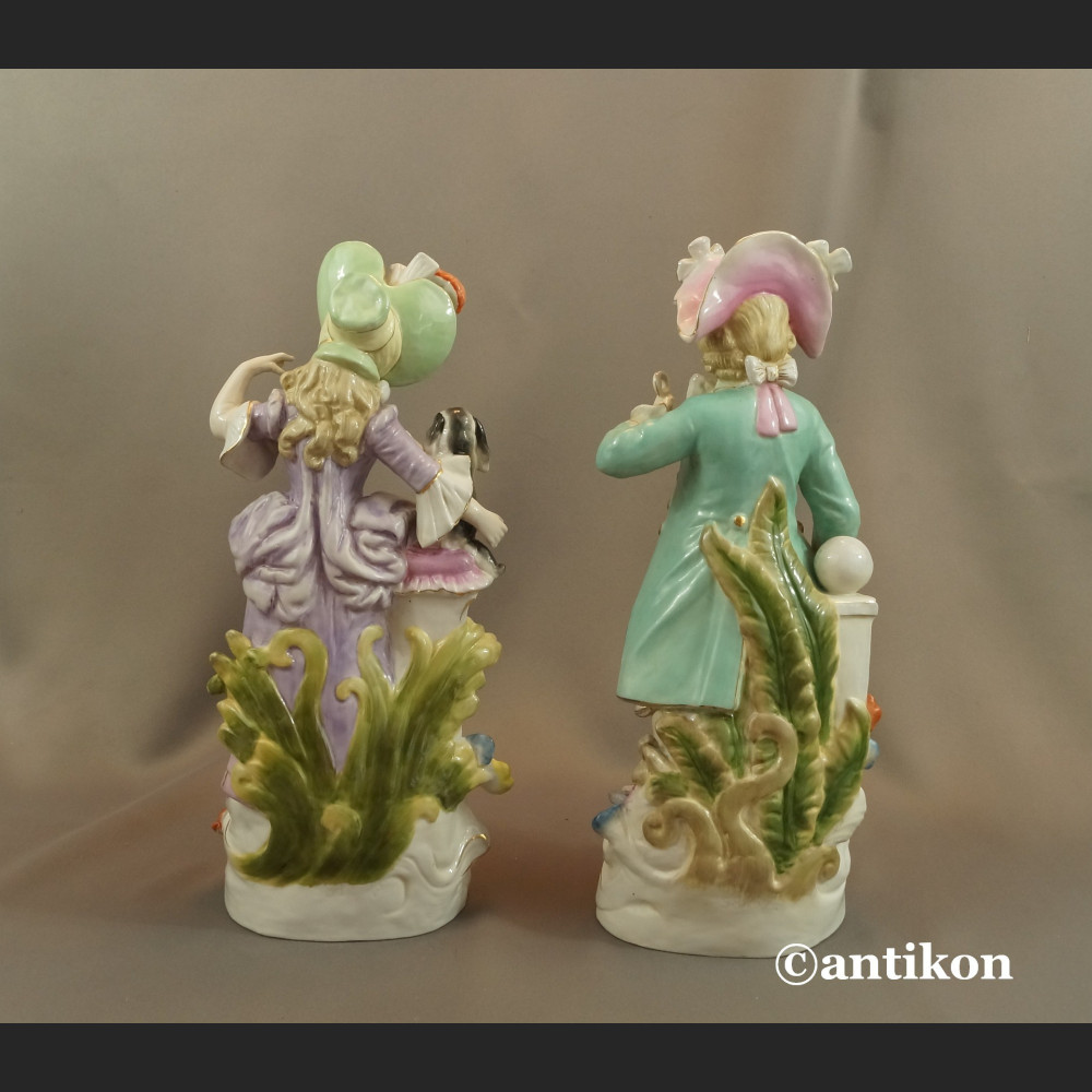 Porcelanowe figury para dworska prezent ślubny duże okazy Porcelanowe figury para dworska prezent ślubny duże okazy