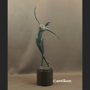 Rzeźba modernistyczna z brązu Tancerka Kobieta 
