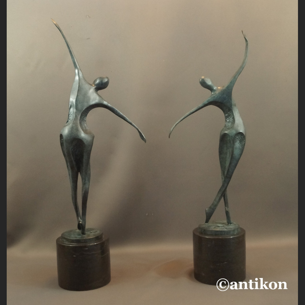 Rzeźba modernistyczna z brązu Tancerka Kobieta 