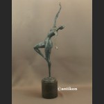 Rzeźba nowoczesna z brązu modernistyczna Tancerka