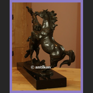 Rzeźba konie kominkowy brąz ogromna figura koń 