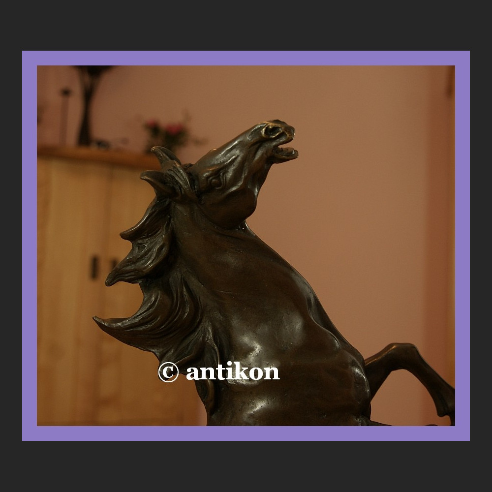 Rzeźba konie kominkowy brąz ogromna figura koń 