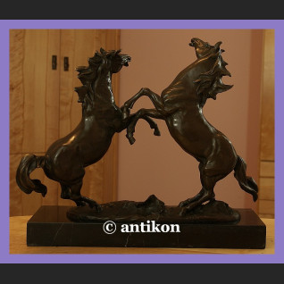 Rzeźba konie kominkowy brąz ogromna figura koń 