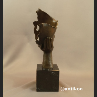 Rzeźba Zaduma z ręką fascynująca figura z brązu Rzeźba Zaduma z ręką fascynująca figura z brązu