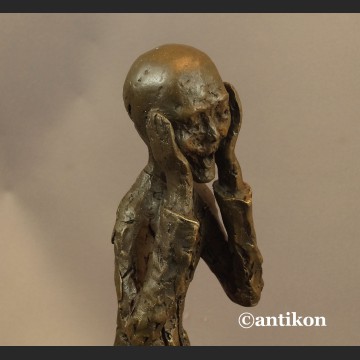 Rzeźba nowoczesna Krzyk wg. E. Munch brąz