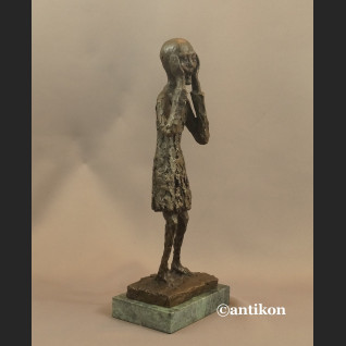 Rzeźba nowoczesna Krzyk wg. E. Munch brąz 