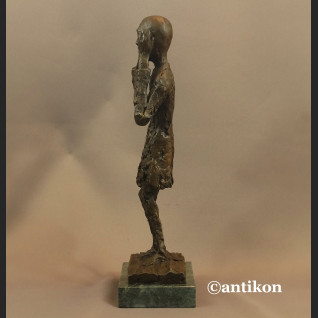 Rzeźba nowoczesna Krzyk wg. E. Munch brąz 