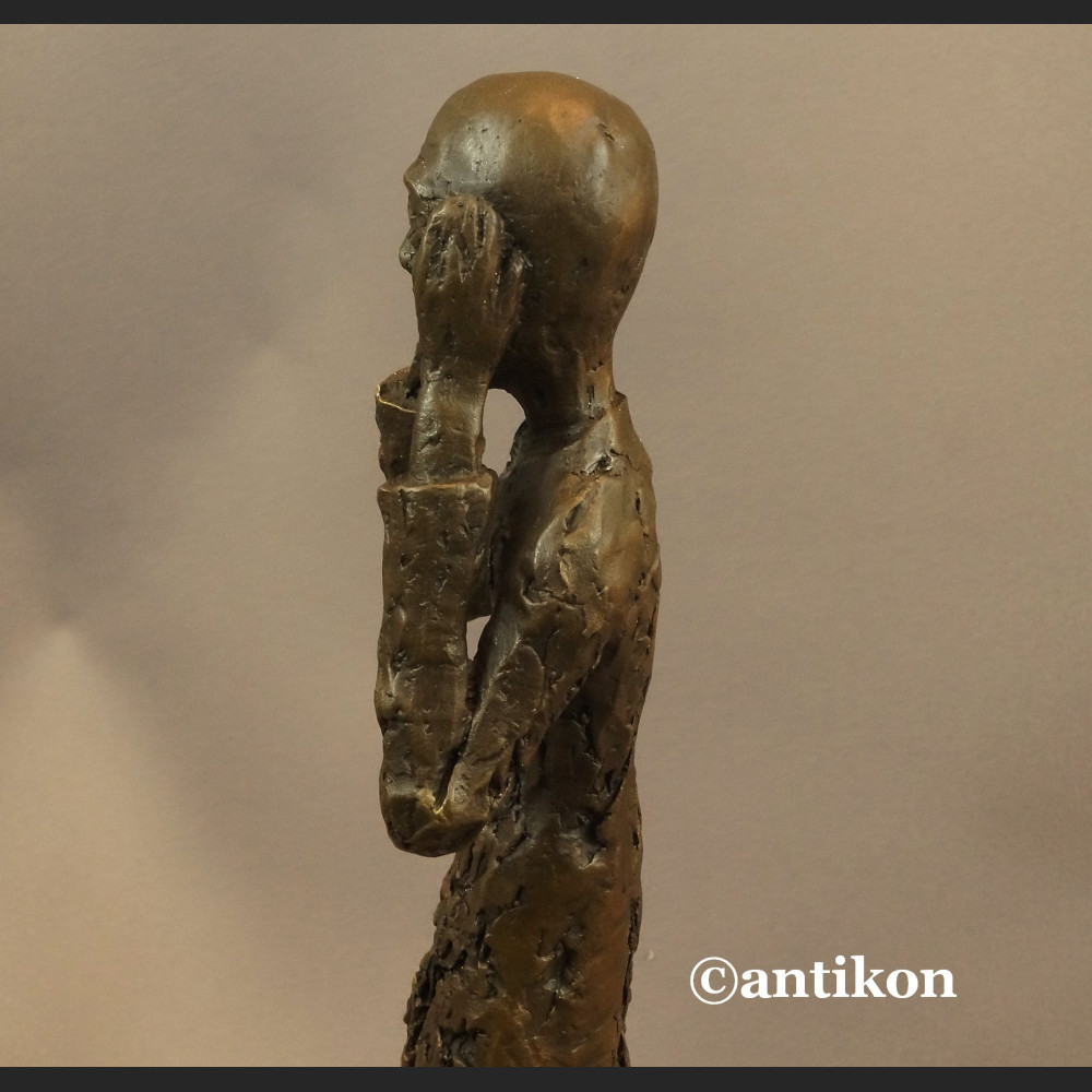 Rzeźba nowoczesna Krzyk wg. E. Munch brąz 