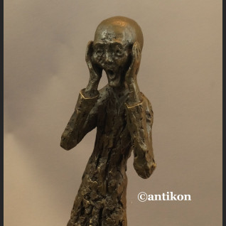 Rzeźba nowoczesna Krzyk wg. E. Munch brąz 